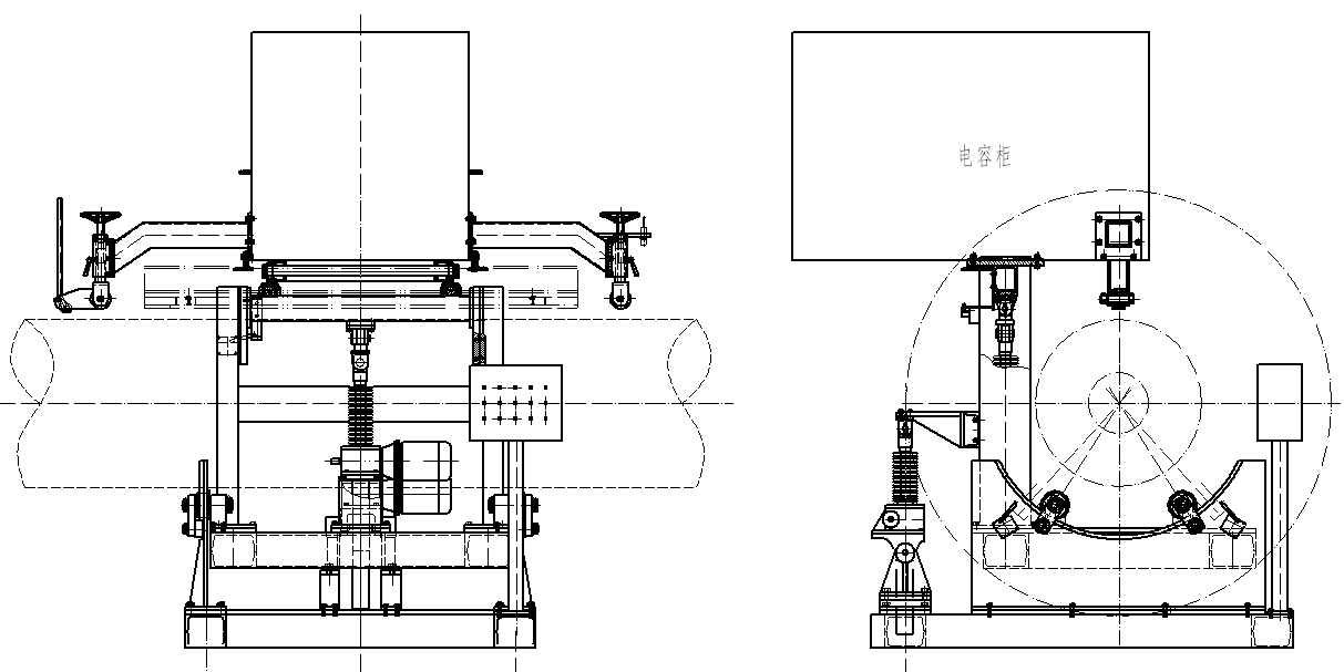 Adjusting device for pipe seam induction annealing