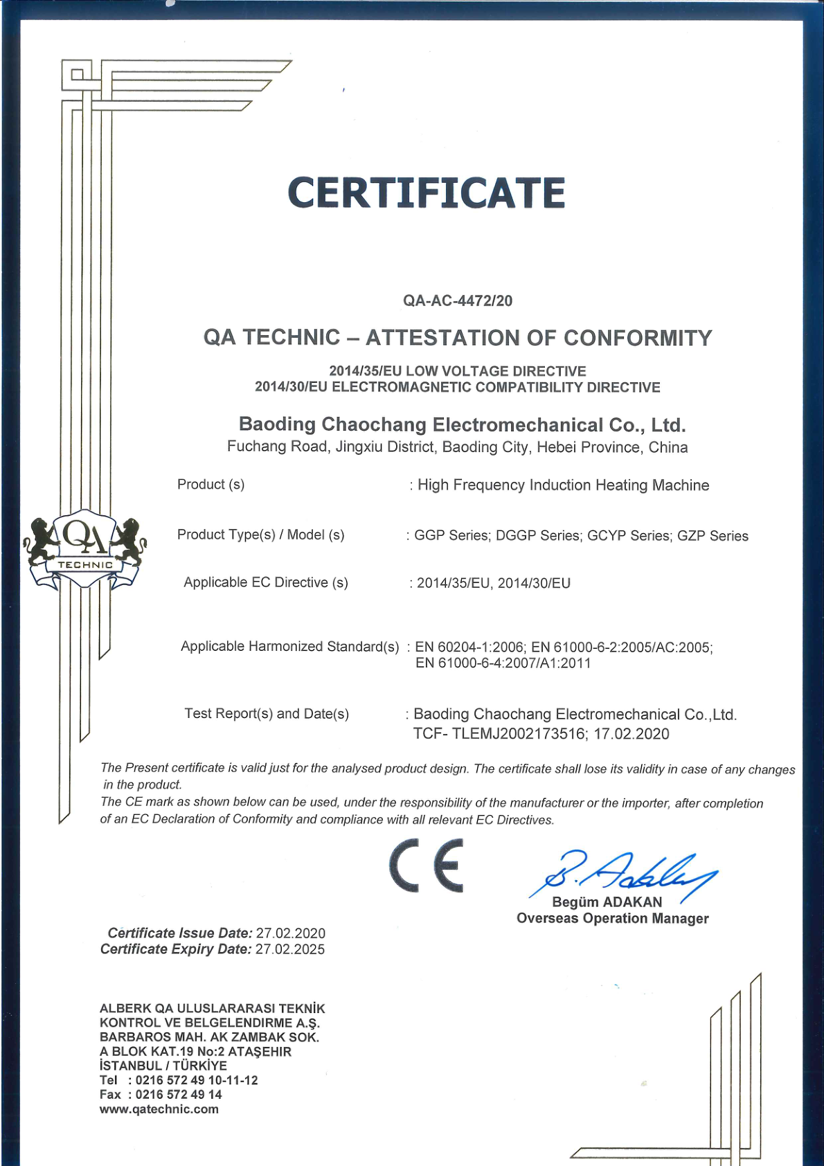 High frequency heating equipment with CE certificat and national invention patent
